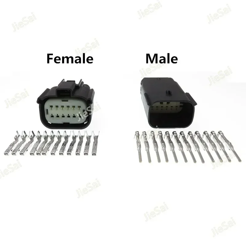 12 Pin 33472-1201 33482-1201 Automotive Headlight Plug Female Male Connector For Ford Focus Mondeo Buick Chevrolet