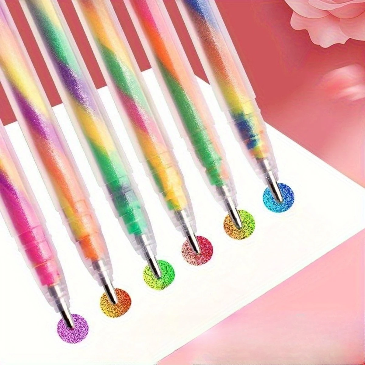 6 Stück gemischtes Glitzer-Pastell-Werkzeug zur Herstellung von 1,2 mm für Grußkarten, handgefertigte Buchhaltung, Geschenk für die Feiertagsparty.