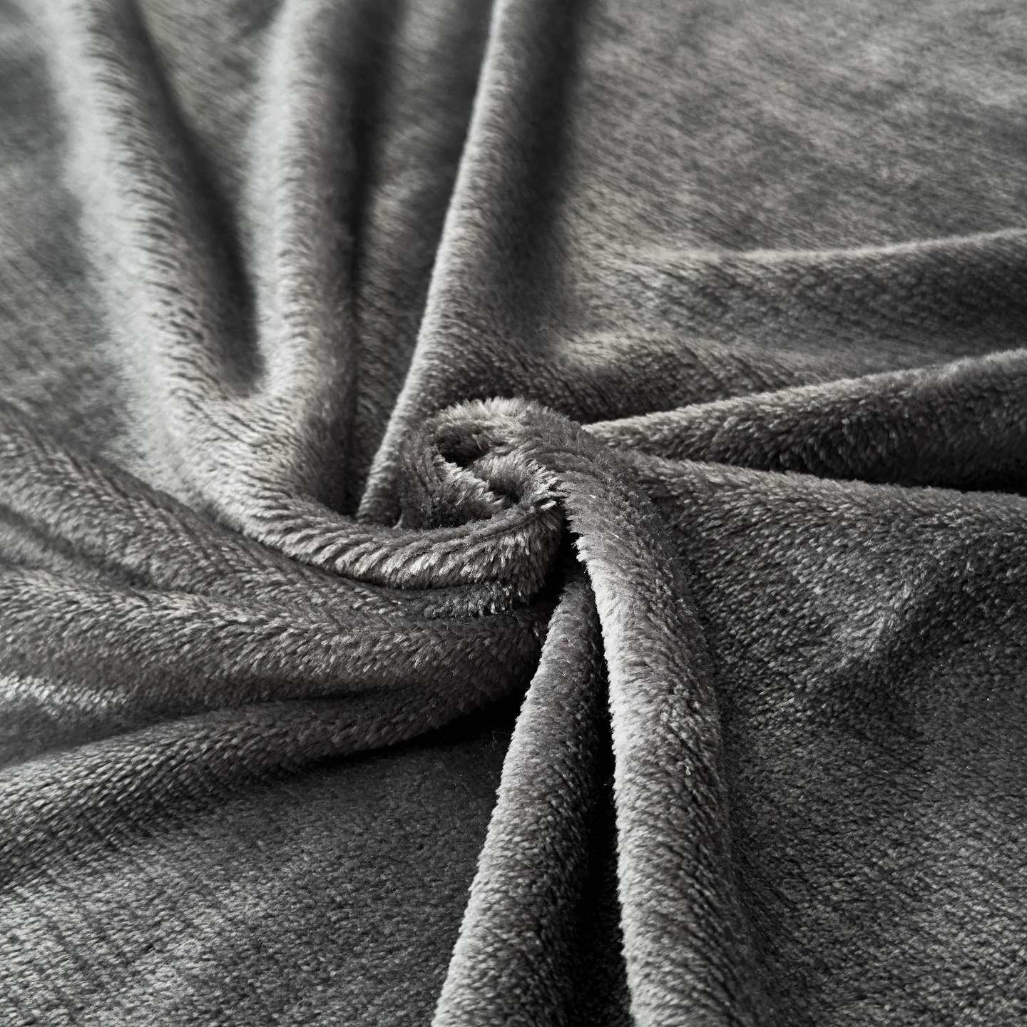Solid Polyester Flannel Fleece Blanket Soft Warm Throw Multi Size For Sofa Bed Office Travel Dark Grey