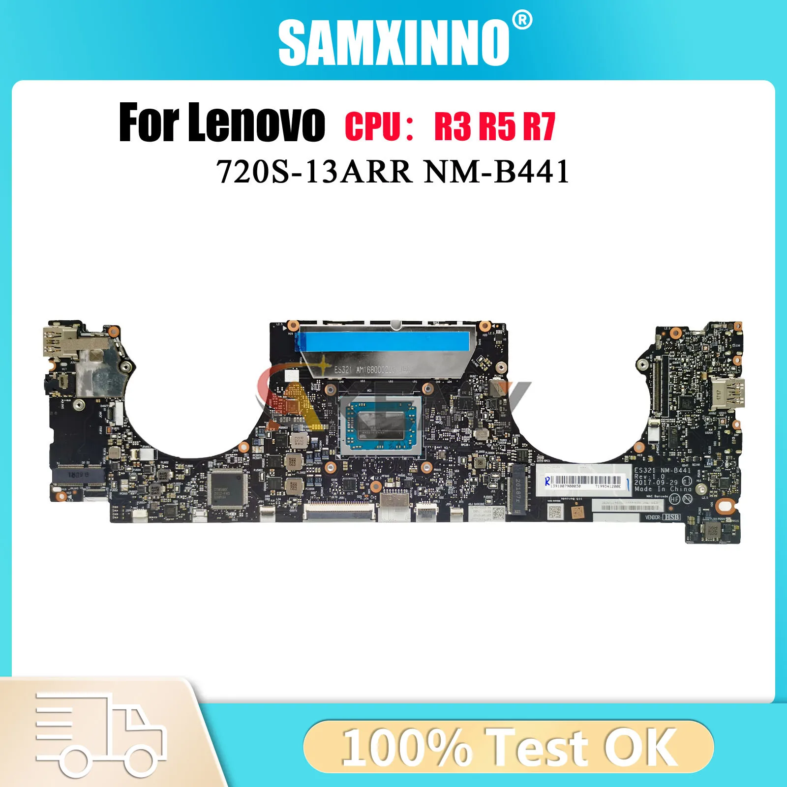 

Материнская плата для ноутбука Lenovo 720S-13ARR NM-B441 с процессором R5 R7, 4 ГБ 8 ГБ ОЗУ, 100% полностью протестирована