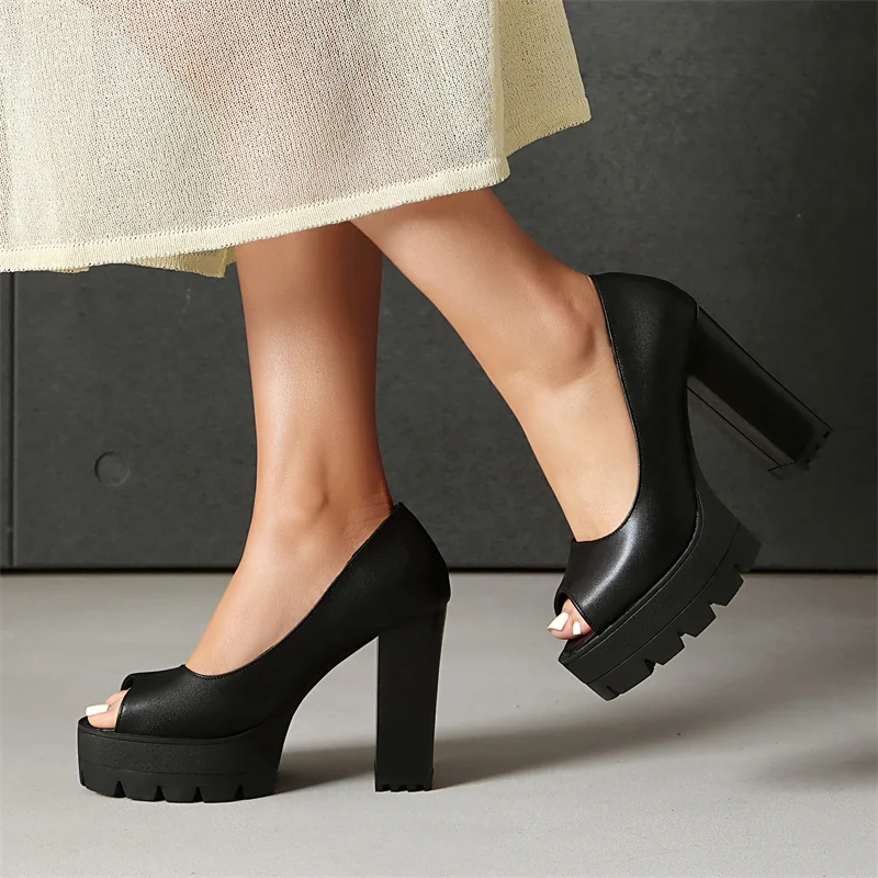 

Туфли YMECHIC, размер 45-46, черные, из вельвета, на низкой платформе, женские, на высокой толстой подошве, сексуальные, на высоком каблуке, с открытым носком