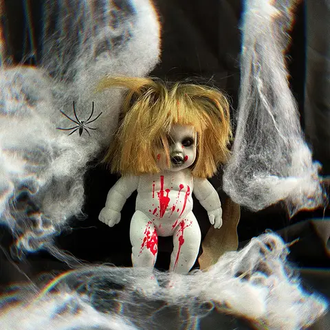 Halloween Spaventoso Sangue Bambola Horror Fantasma Zombie Baby Fantasma Giorno Decorazione infantile Casa stregata Puntelli Regali per bambini Decorazioni per feste