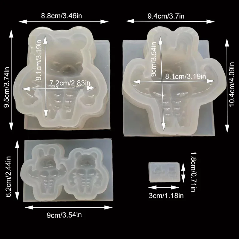 Форма «сделай сам» из смолы, силиконовая форма для торта в виде кролика, миниатюрные формы для выпечки в виде медведя для изготовления хлеба, муссов, инструмент для украшения шоколада