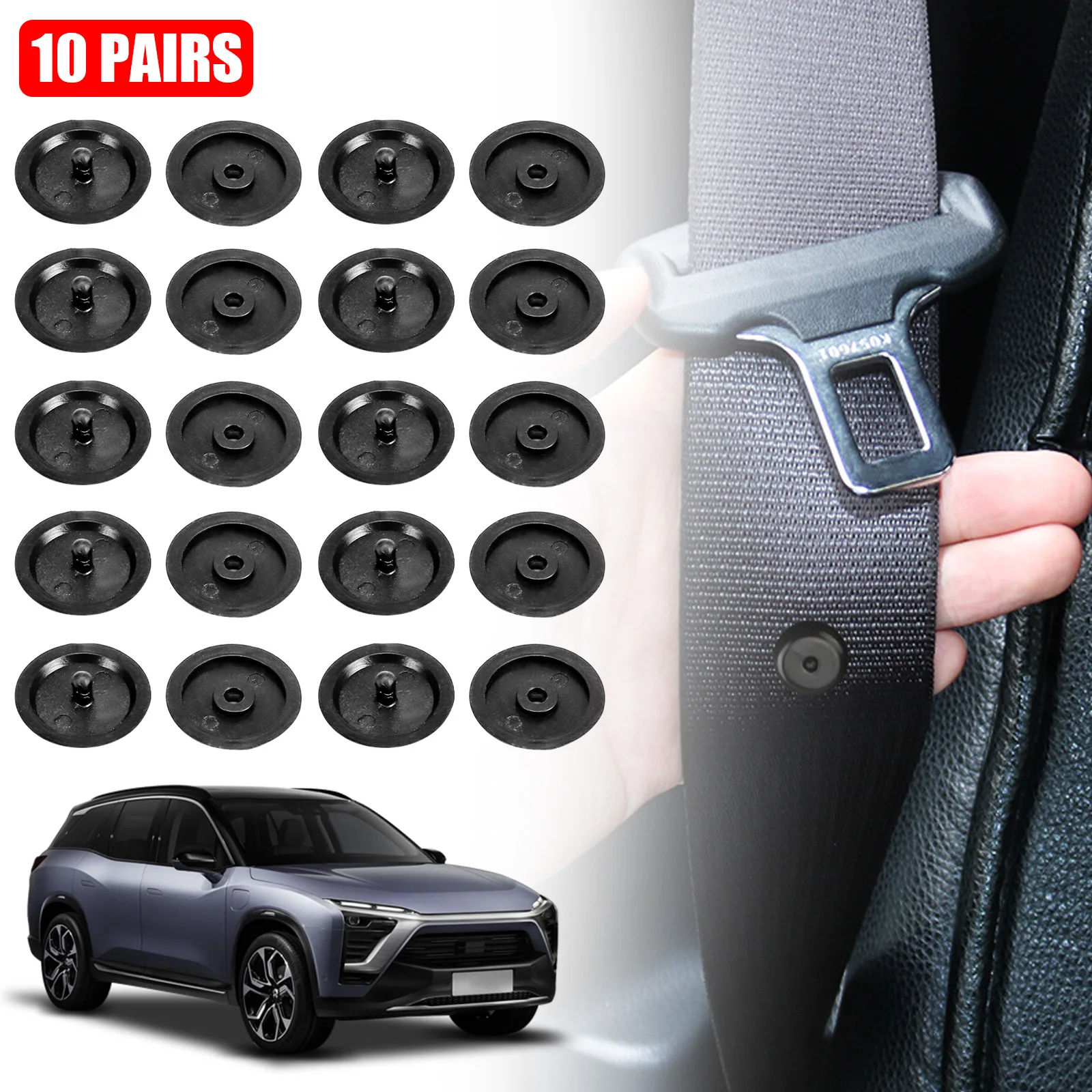 

10pcs Car Seat Belts Spacing Limit Buckle Clip Stop Button for BMW E36 E46 E90 E39 E30 F30 F10 F20 X5 E53 E70 E87 E34 E92 M Lada