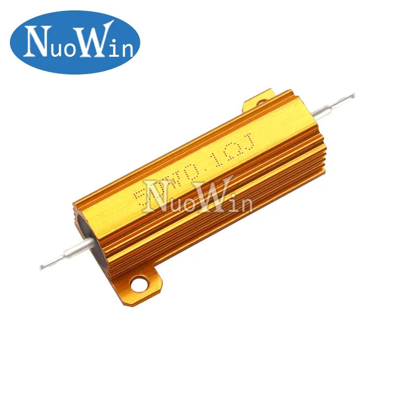 50W 100W Aluminum Power Metal Shell Case Wirewound Resistor 0.01R ~ 100K 1 4 6 8 10 20 200 500 1K 10K ohm resistance RX24