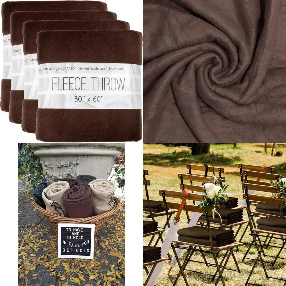 

Fleece Throw Blankets Bulk 50x60 - Ideal for Wedding Favors, Homeless Shelters, Comfort at Home, Office, and Pets
