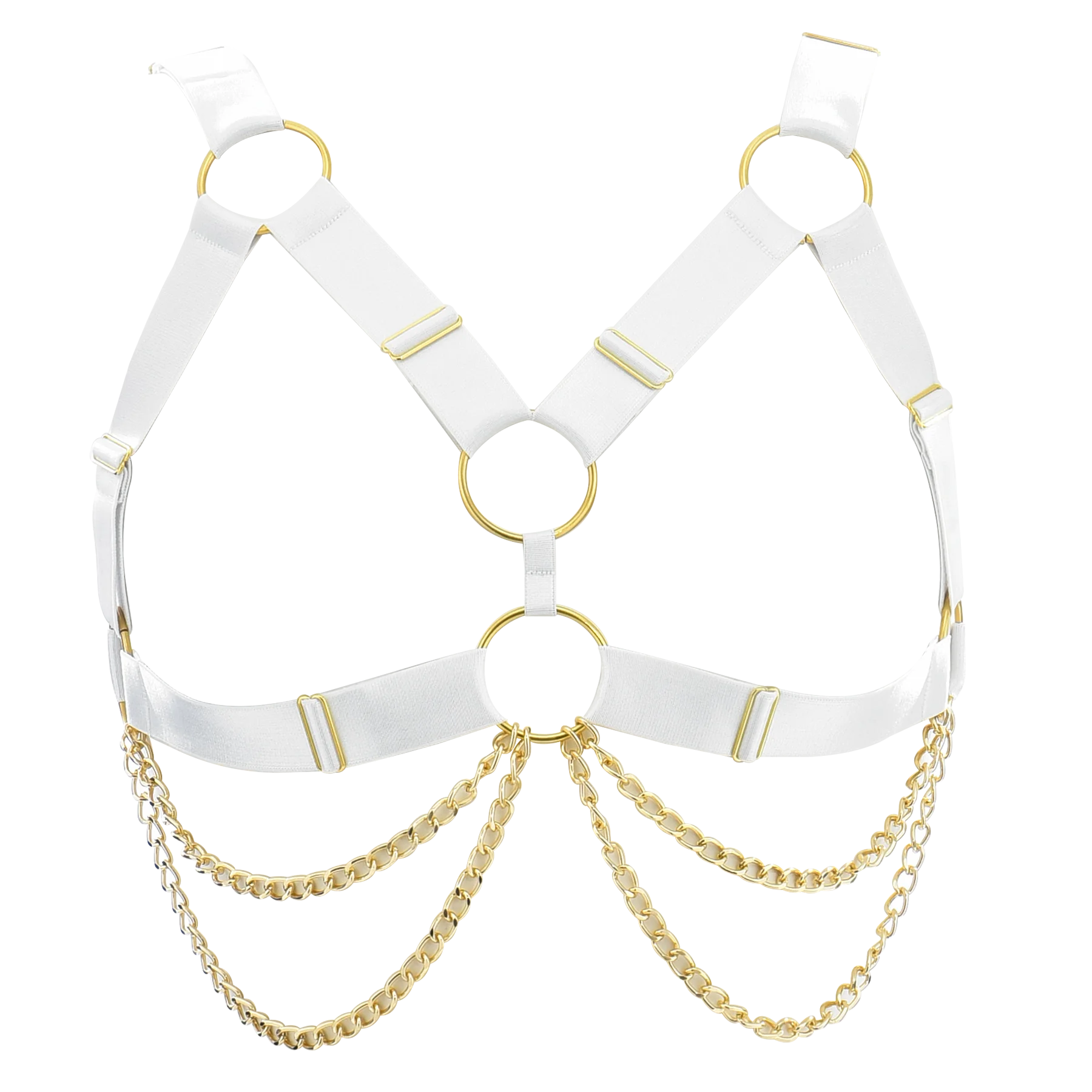 

Elastic Hollow Harness Bra Gold Color Body Chain Suspender Harajuku Fashion Pole Dance Adjustable Accessories Bondage Body Cage