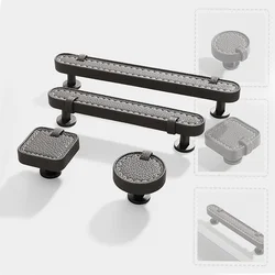 Stylish Leather Solid Single-hole Zinc Alloy Modern Simple Cabinets Wardrobe Drawers Shoe Cabinet Handles Furniture Accessories