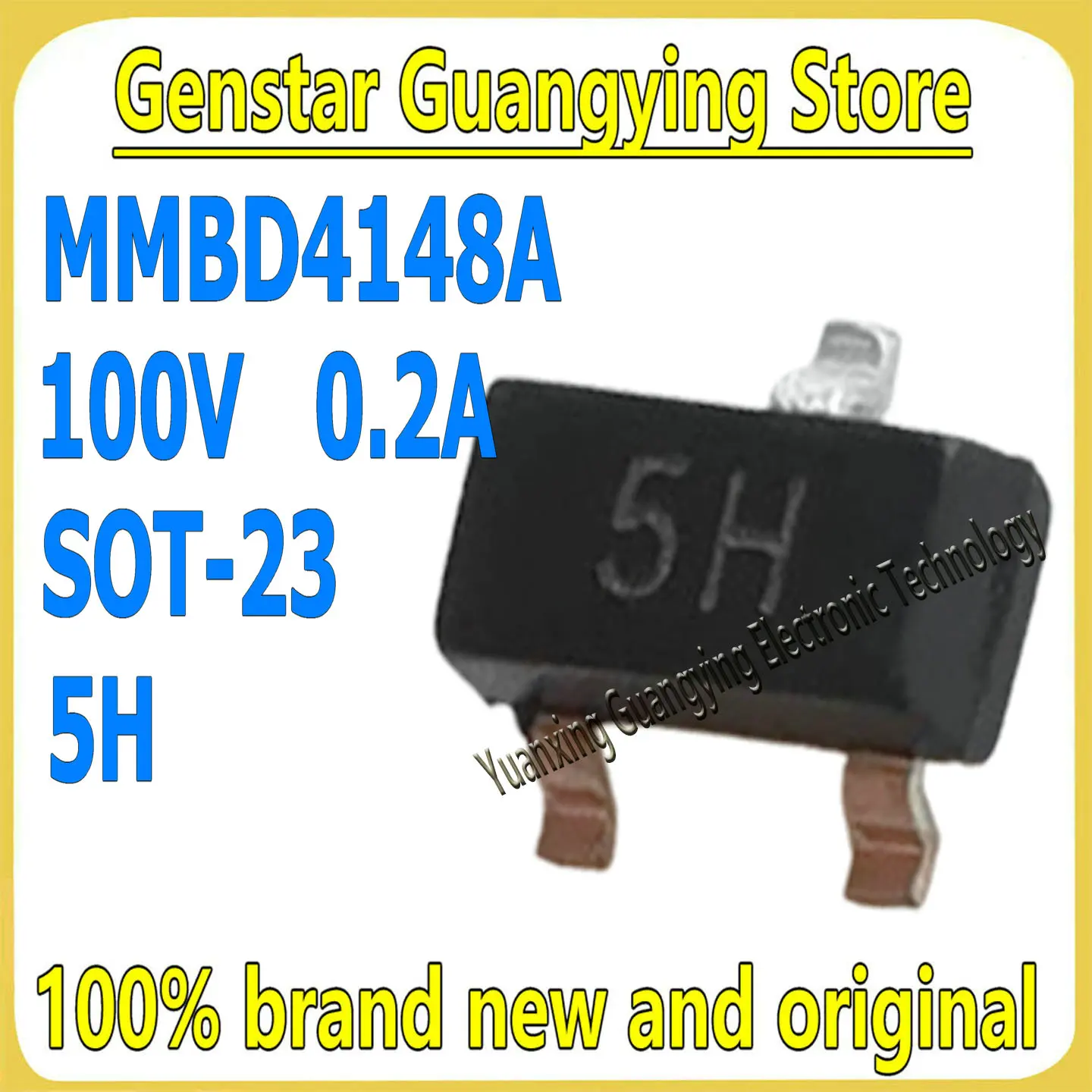 (100 pieces) MMBD4148A SOT-23 SMD Switch Diode MMBD4148 (Marking 5H)Integrated Circuit 1 sold