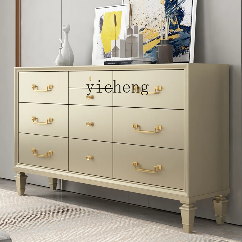 

ZYA Solid Wood Five-Drawer Cabinet Simple Modern Light Luxury Bedroom Living Room TV Cabinet Storage Cabinet
