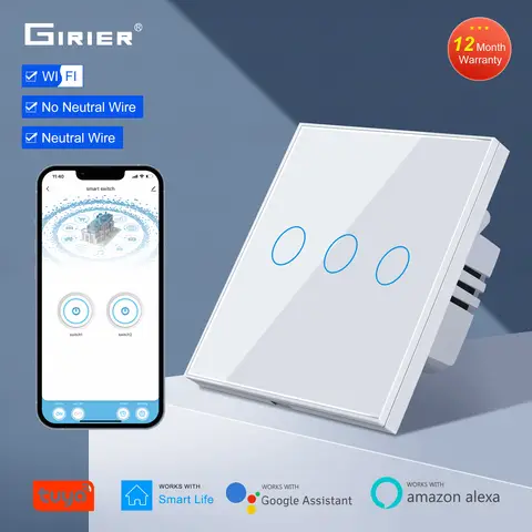 WiFi Wall Touch Switch EU 1 2 3 Gang GIRIER
