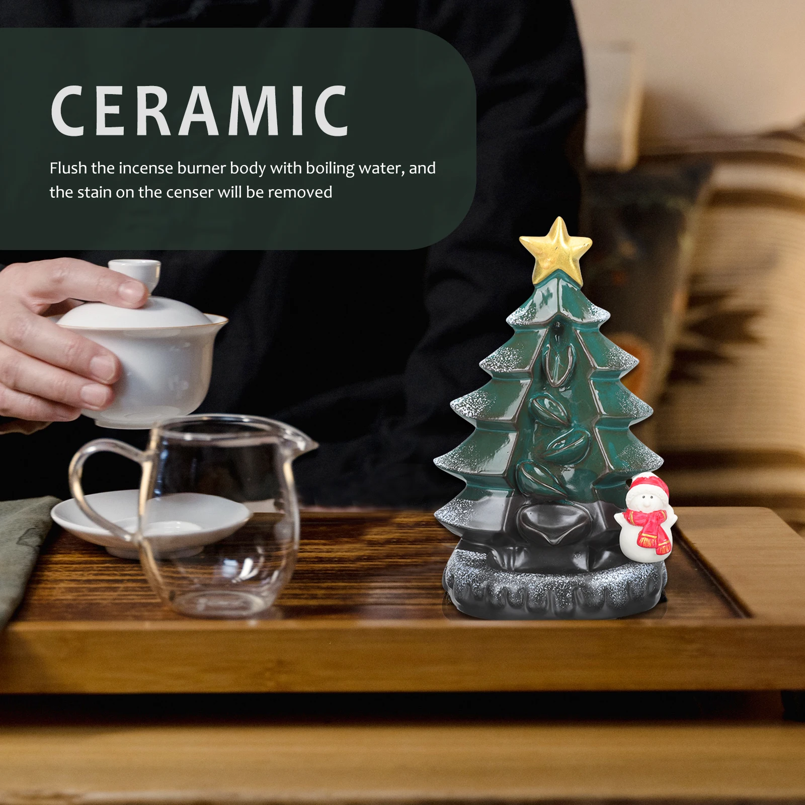 

Christmas Incense Stick Burner Handmade Tabletop Censer Decor for Improved Sleep Quality and Relaxing Atmosphere in Daily Life