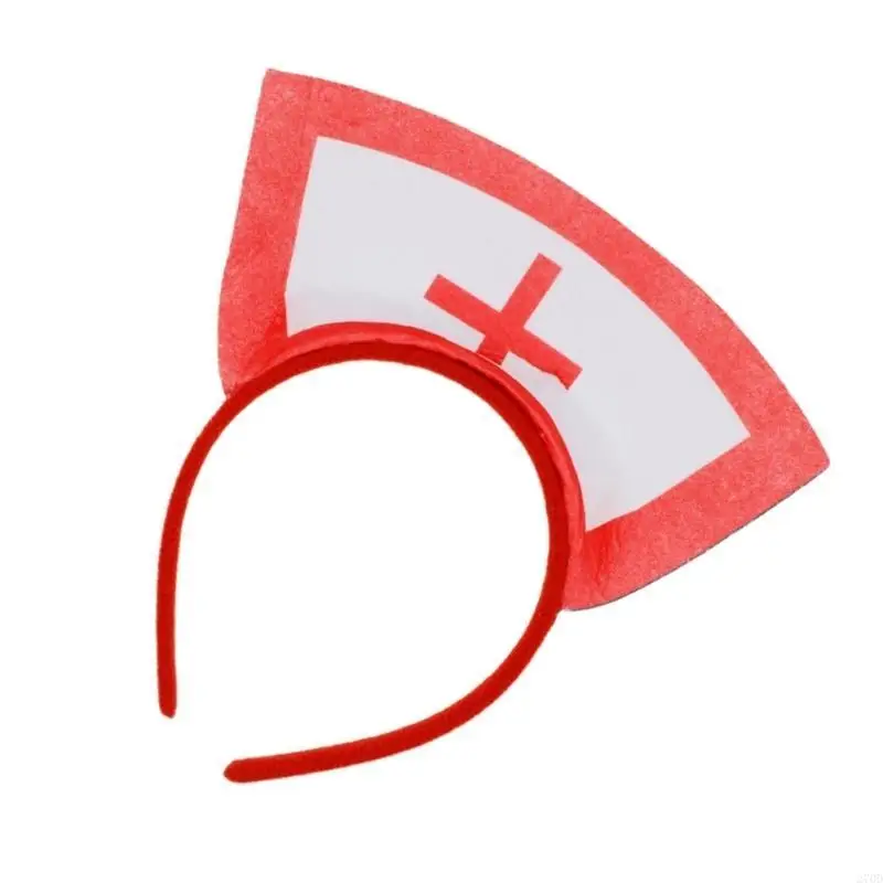 

Felt Nurse Hat Hairband Girl Maid Hairhoop Halloween Hair Decors