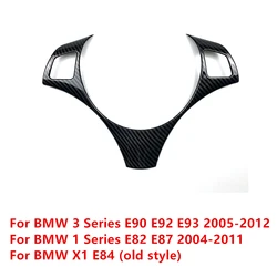 Cubierta de fibra de carbono para volante de coche, accesorios decorativos para BMW Serie 3 E90 E92 E93 Serie 1 E82 E87 2005 - 2011