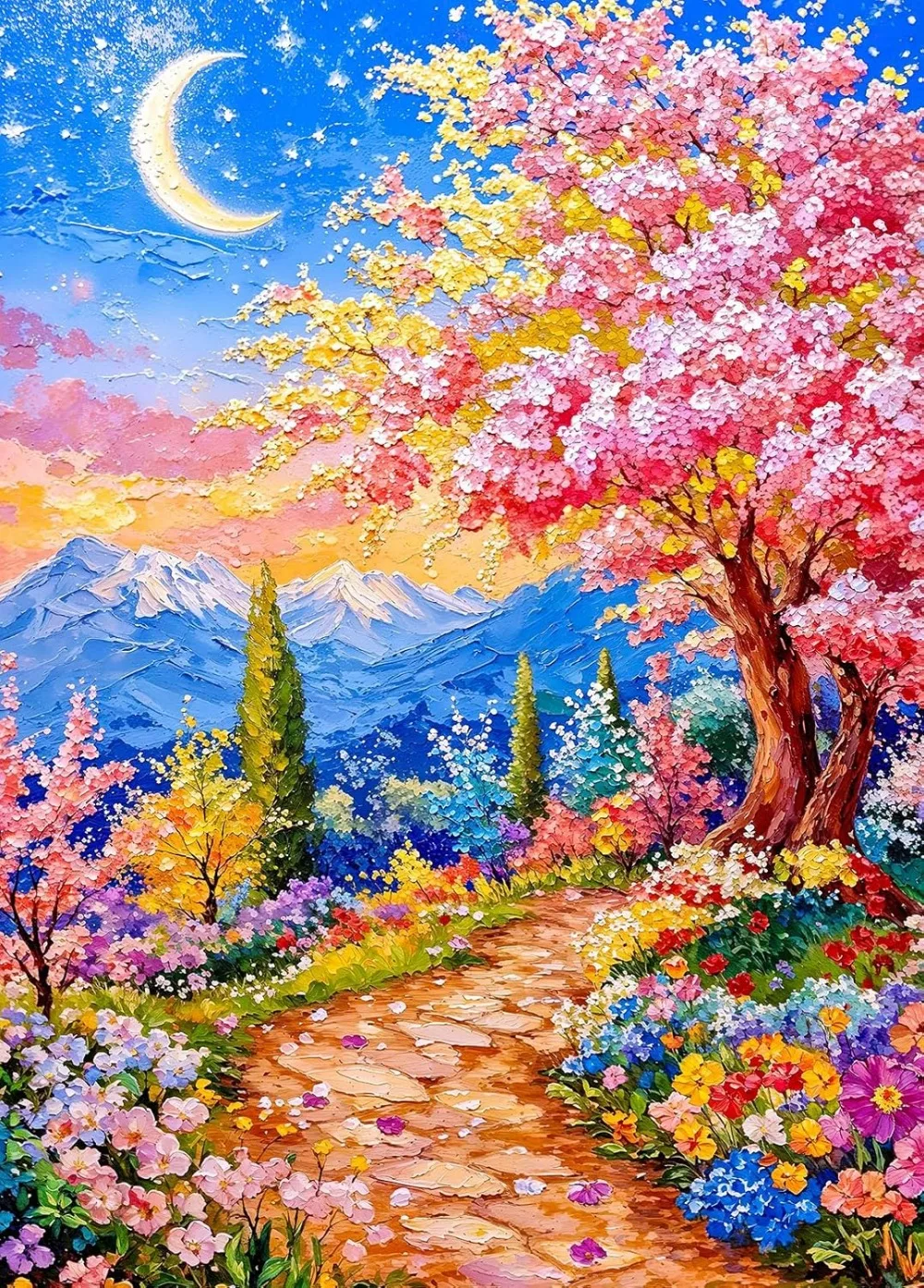 

Dreamy Moonlight Path 120/300/500/1000 Pieces Art Jigsaw Puzzles Brain Training Challenging Educational Toys for Adults Kids