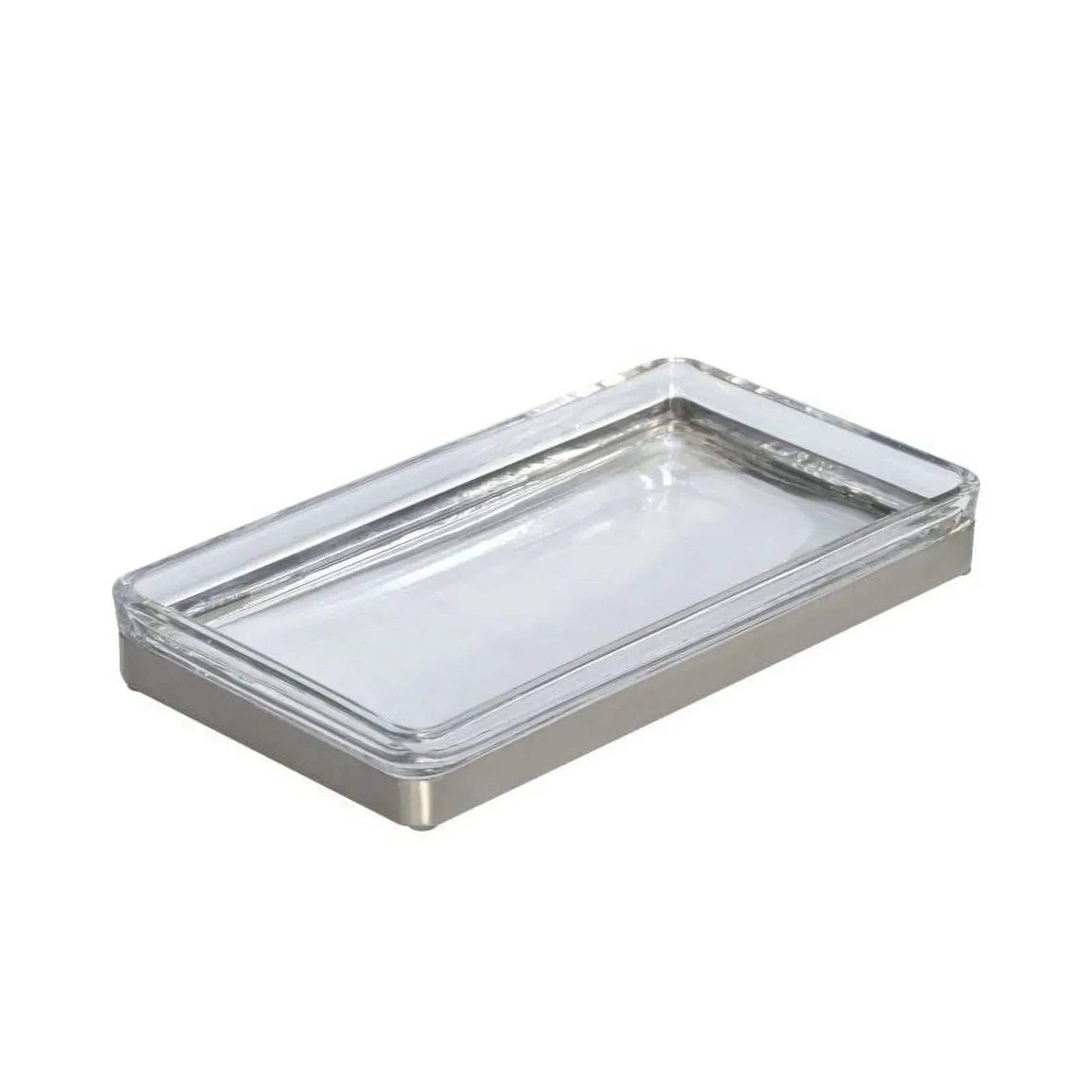 

Better Homes & Gardens Rectangular Metal & Glass Vanity Tray, Clear