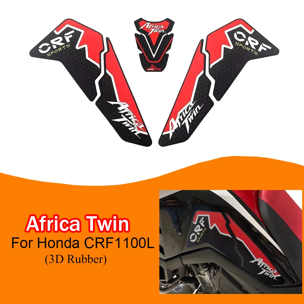 Motorcycle Accessories 3D Rubber Decal CRF 1100L Africa Twin Stickers Protection Kit for Africa Twin 1100 L 2019-2024