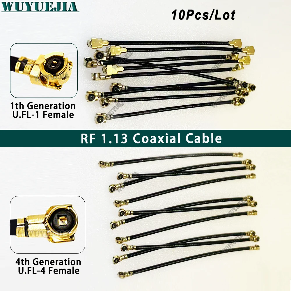 10 قطعة/الوحدة RF113 U.FL MHF-1 أنثى إلى MHF-1 ذكر/أنثى RF1.13 ضفيرة البلوز RF محوري واي فاي هوائي تمديد كابل 5 سنتيمتر-100 سنتيمتر