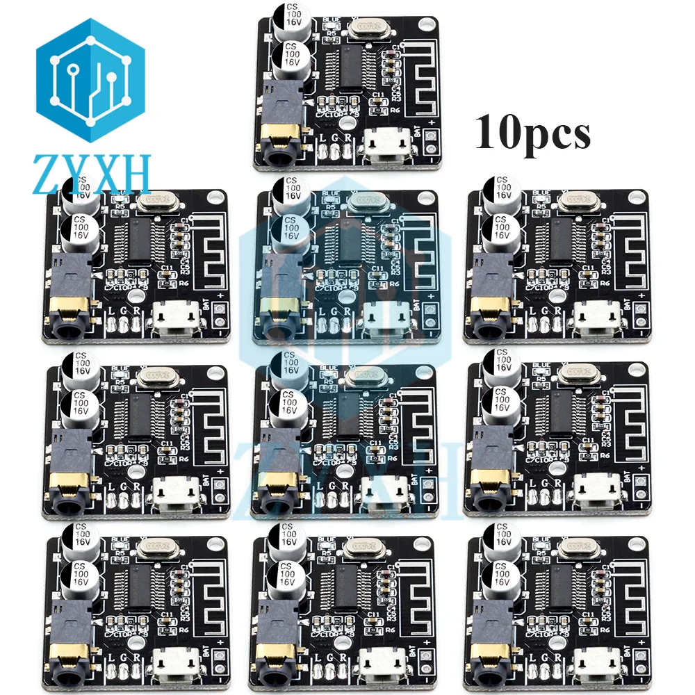 1-10pcs Bluetooth Audio Receiver Board VHM-314 Bluetooth 5.0 MP3 Lossless Decoder Board 3.7-5V Wireless Stereo Music Module