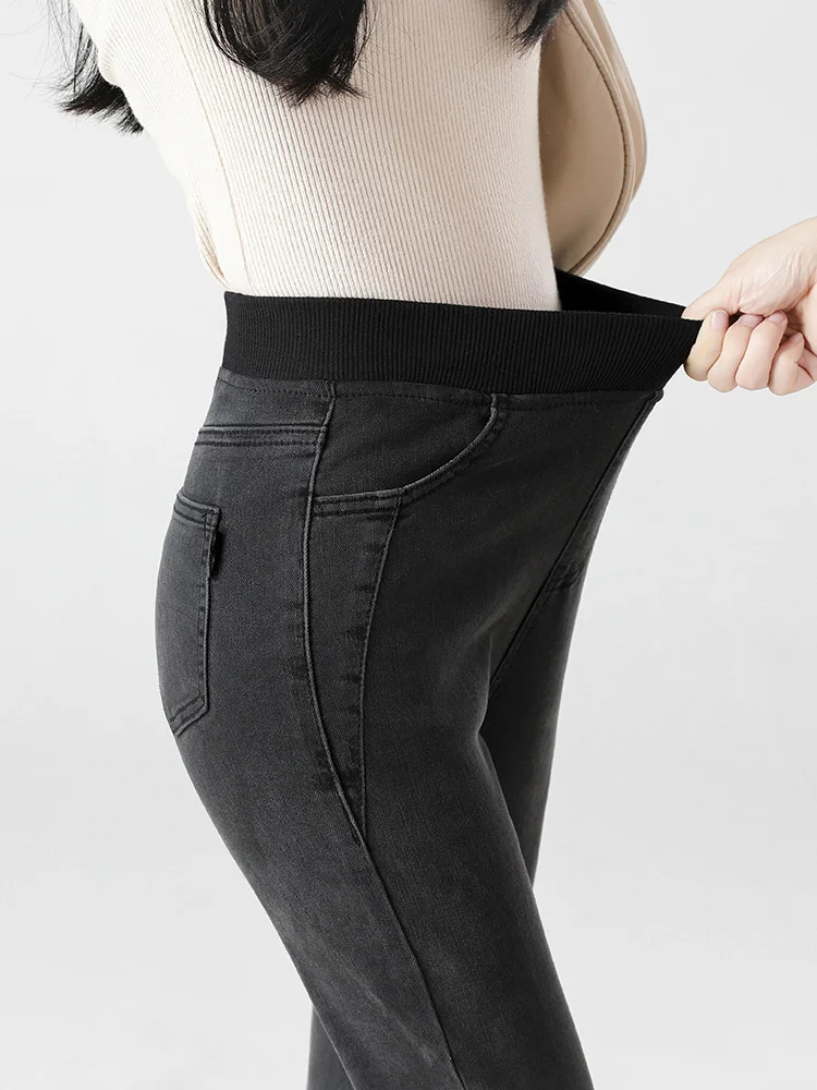 

2024 Women Elastic Stretch Skinny Jeans Lady Slim Fit Classic Pencil Jeans Girls Leggings Straight Leg Pants High Waist Trousers