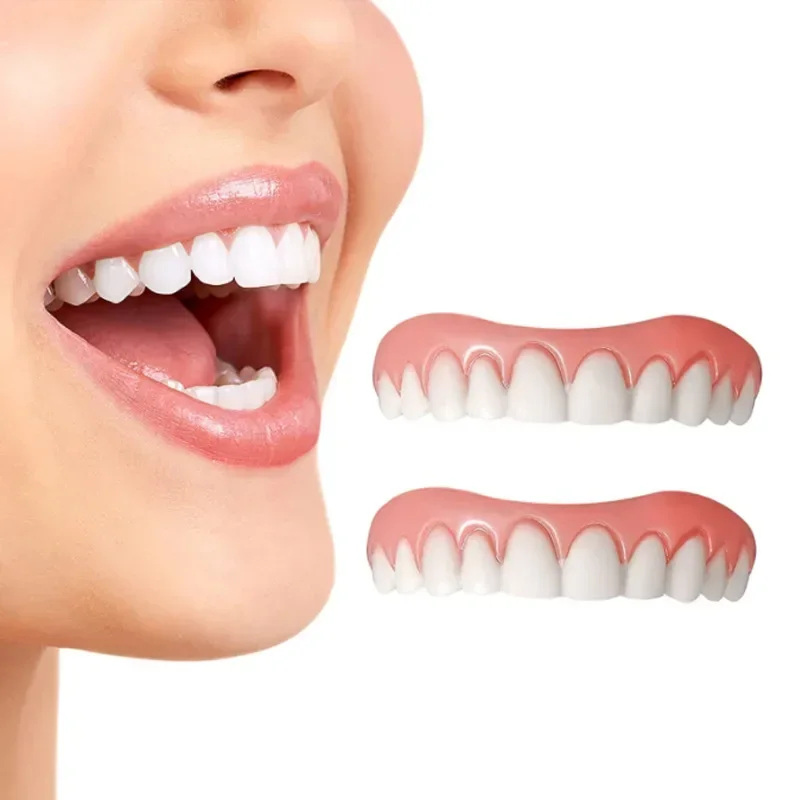 Silicone Whitening Teeth Stickers Simulation Smile Denture Stickers Denture Braces Filling Device Smile Tooth Kit Beauty Health