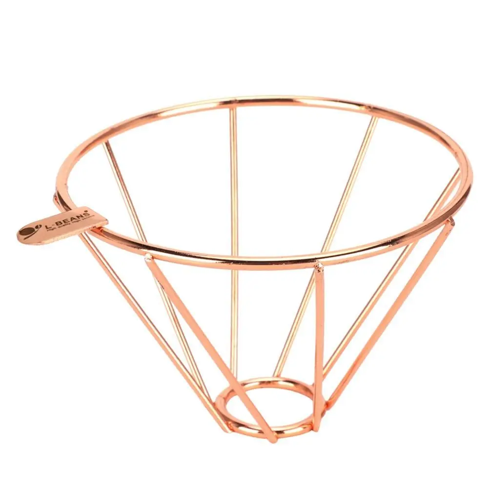 Stainless Steel Coffee Filter Rack 98x67mm Size Rose Gold Color Filter Cup Holder Stabilizer Design Drip Rack Bracket