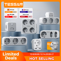 TESSAN EU Plug Power Strip with AC Outlets and USB Charging Ports Multiple Wall Socket Adapter for Home Office enchufe múltiple