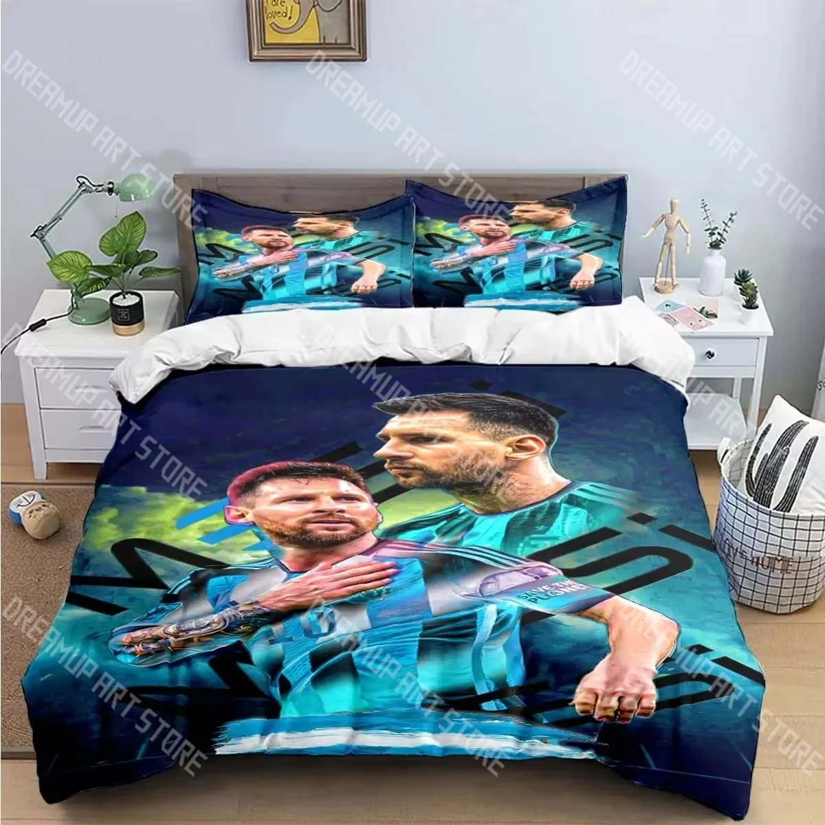 3D Printed Football NO.10 Stars Bedding Set for Boys Girls Duvet Cover Pillowcase Twin Queen King Full Single Double Sizes