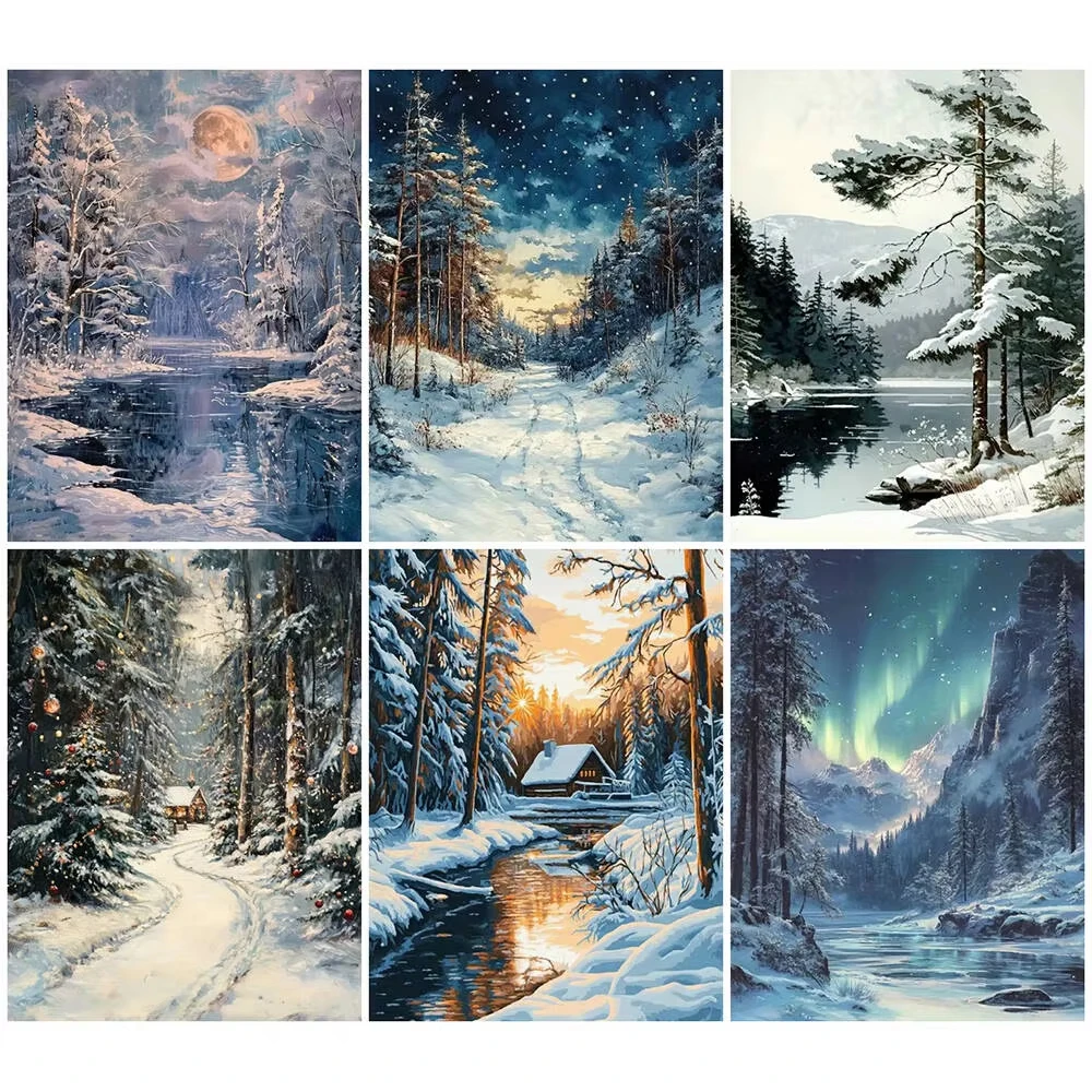 Scenic Snow Mountain Winter Forest Landscape Jigsaw Puzzle 500/1000/1200/2000PCS Stress Relief Puzzle Wall Art Decor Gift
