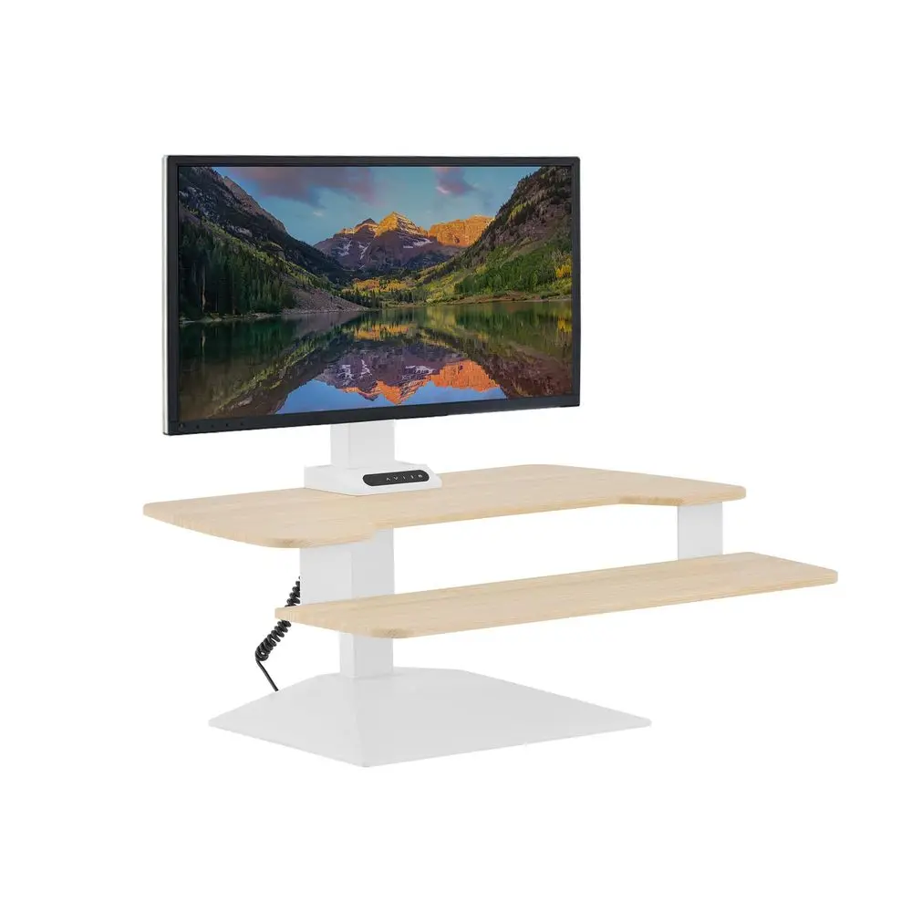 

Desk Premier Electric Converter Standing Desk Height Adjustable Riser Stand Converter for Home Office Workspace Single Monit