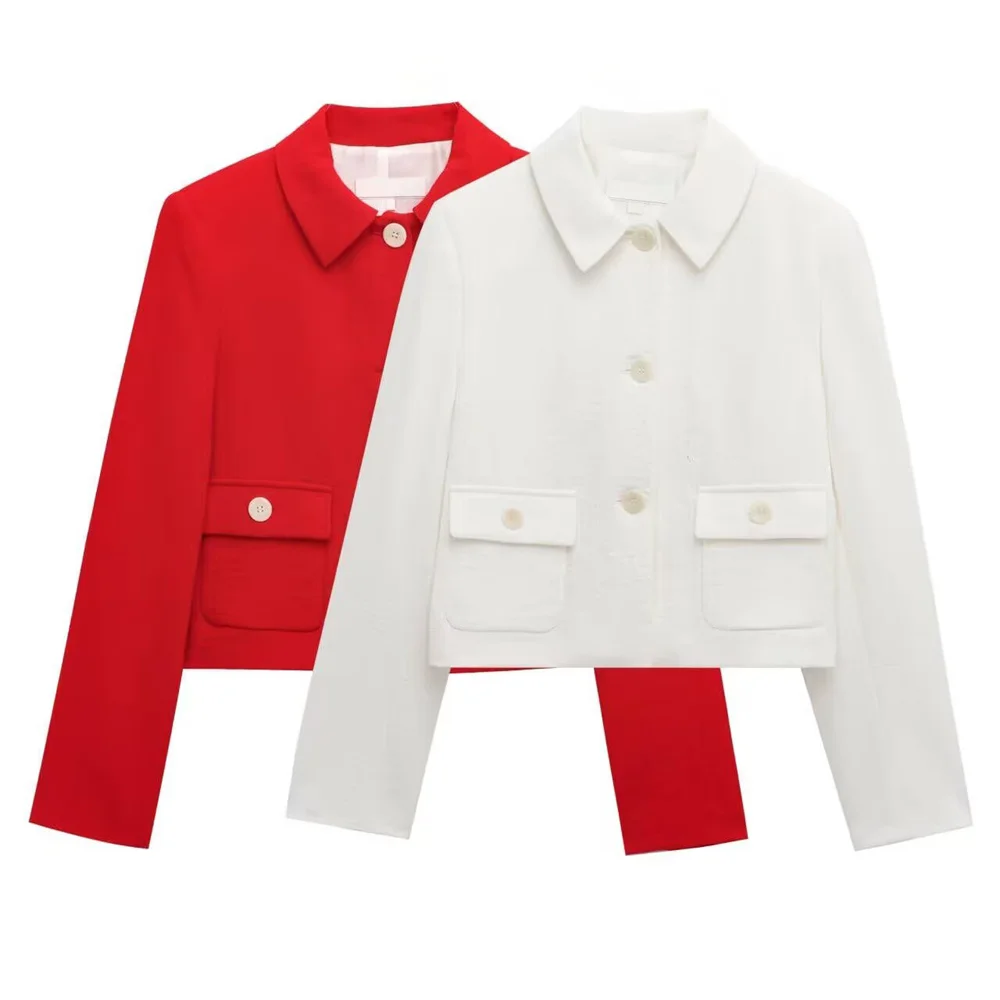 

Taop&Za Spring and Summer New Women's Clothing Buckle Strap Shoulder Pads Vacation Style Long Sleeve Suit Coat
