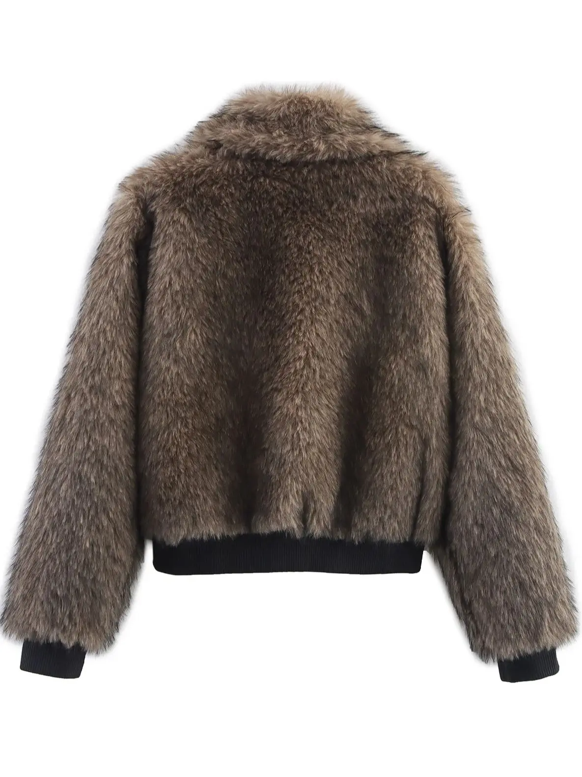 2025 inverno feminino elegante manga longa gola alta jaquetas de pele do falso senhora alta rua chique grosso quente solto casacos com zíper outerwear