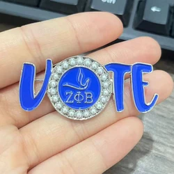 Greek Friendship Zeta Phi Beta Vote brooch pigeon letter women's pin