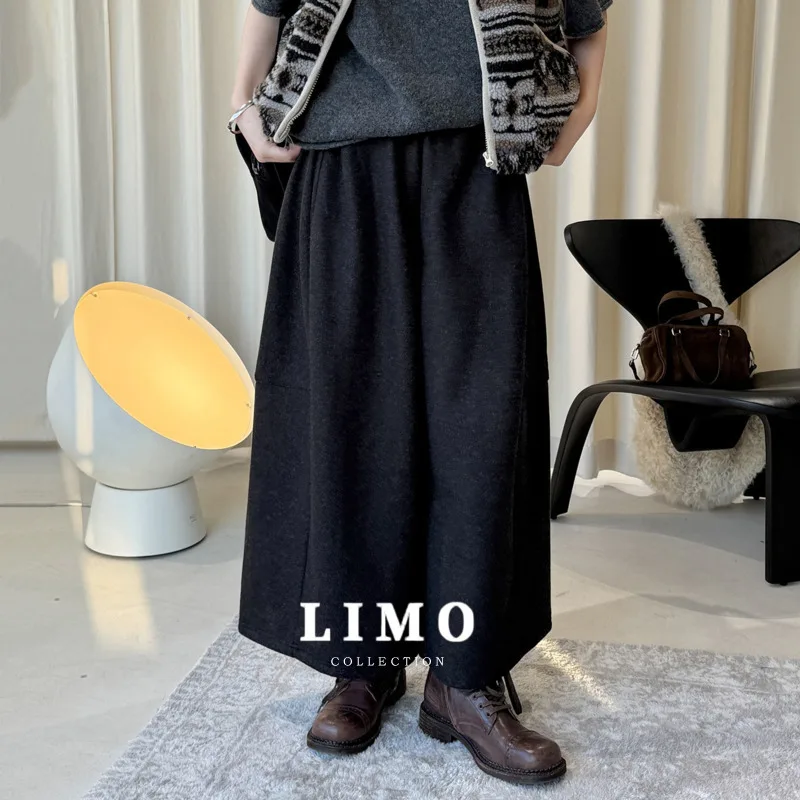 

LIMO винтажные широкие брюки из смеси хлопка с высокой талией для женщин, осень-зима 202, повседневные удобные шикарные брюки для офиса
