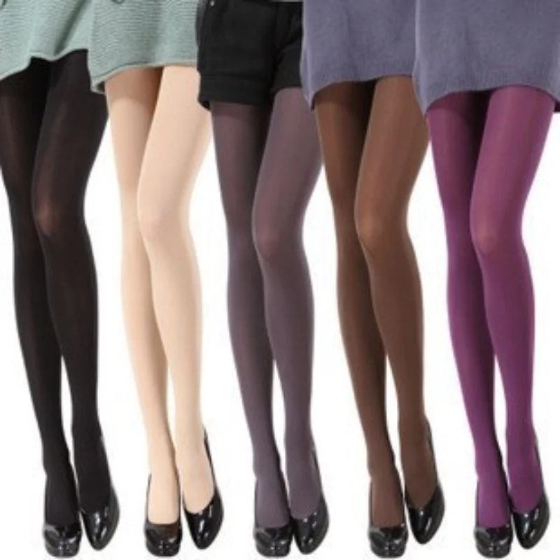 ผู้หญิงความร้อนท่อกางเกงฤดูใบไม้ร่วงฤดูหนาว Leggings Tights ไม่มีรอยต่อ Pantyhose ถุงเท้าเรียงรายกางเกงกำมะหยี่กางเกงเอวสูงเซ็กซี่ถุงน่องยาว