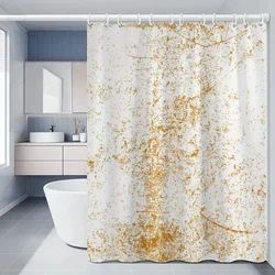 Splash-ink Shower Curtain for Bathroom Accessories Set Folding Partition Waterproof Fabric Bathroom Curtains for the Home Bath