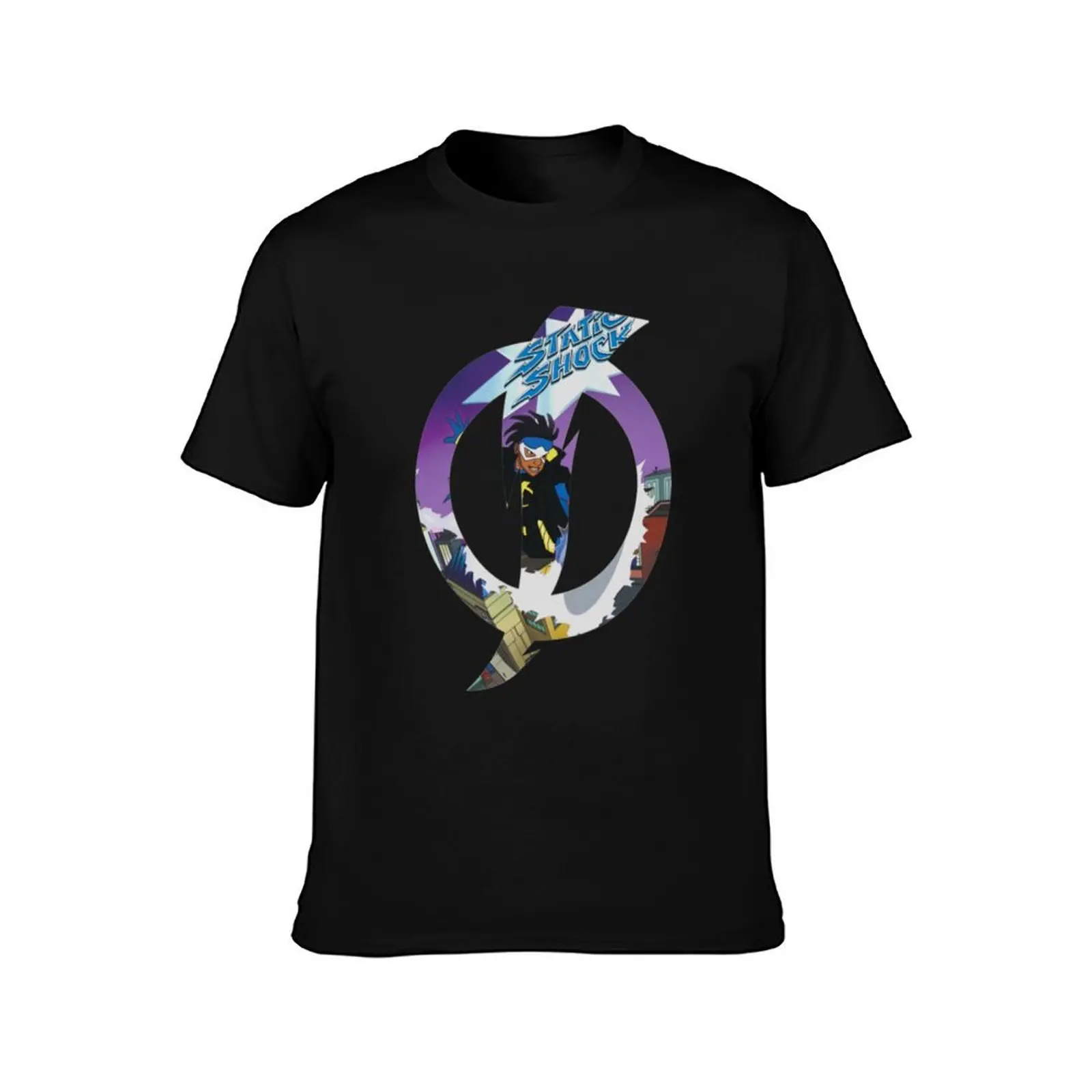 Static Shock T-Shirt Basic Crew Neck Short Sleeve Top