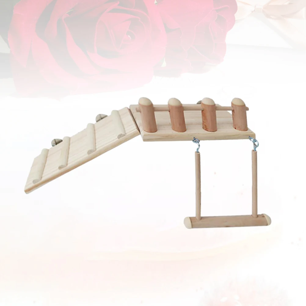 

3 Pieces Hamster Parrot Toys Set Premium Material Ladder Swing Easy Install Small Pets Jumping Crawling Fun