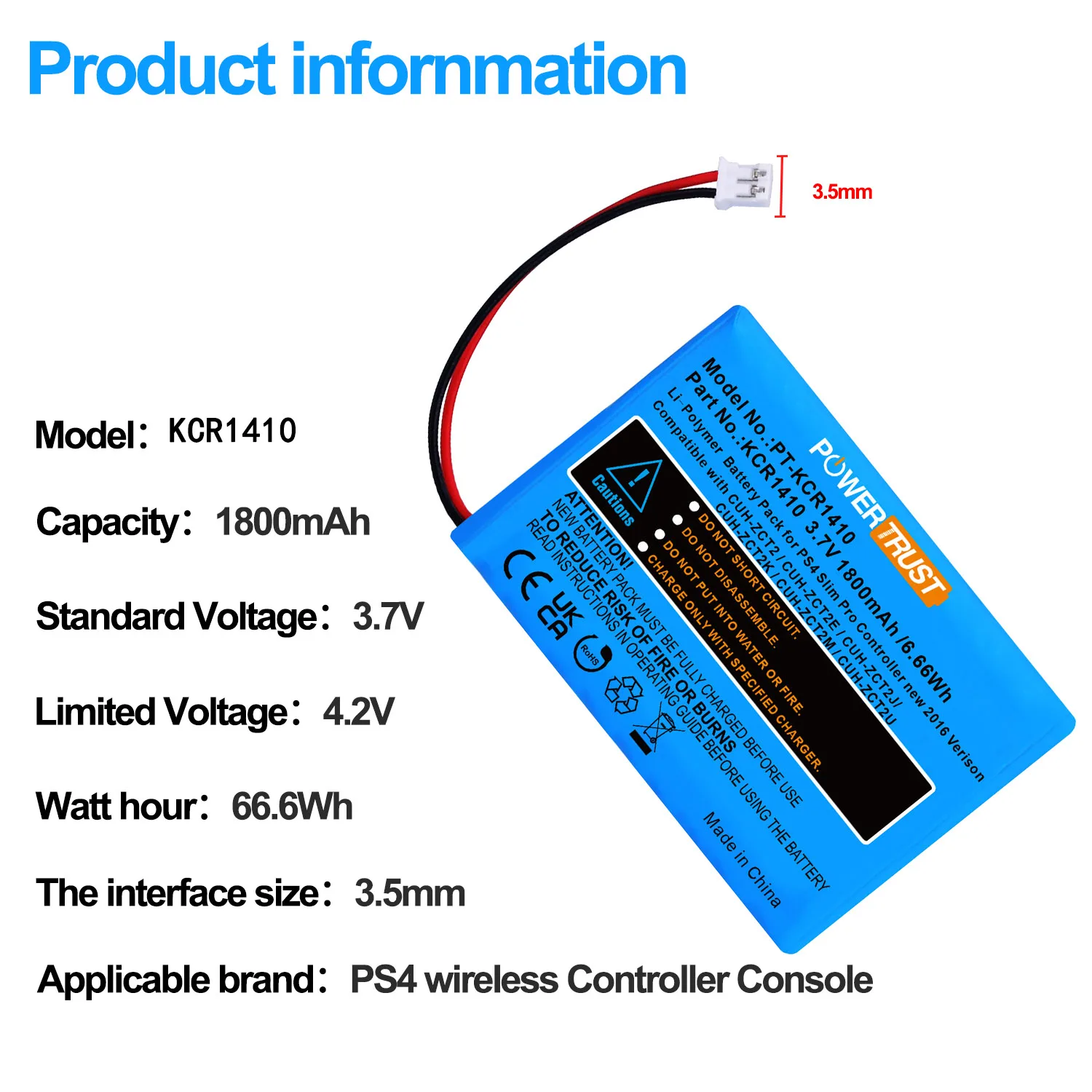 10Pcs 1800mAh KCR1410 Battery for Sony PS4 Slim Pro Wireless Dual Shock Controller CUH-ZCT2 CUH-ZCT2U New 2016 Version Or Newer