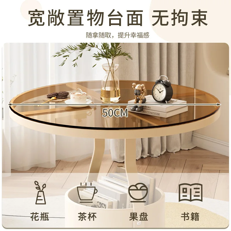 طاولة القهوة الخفيفة الفاخرة بلاطة الصخور حافة أريكة مستديرة قليلة بسيطة الإبداعية غرفة نوم السرير طاولة صغيرة شرفة طاولة مستديرة صغيرة