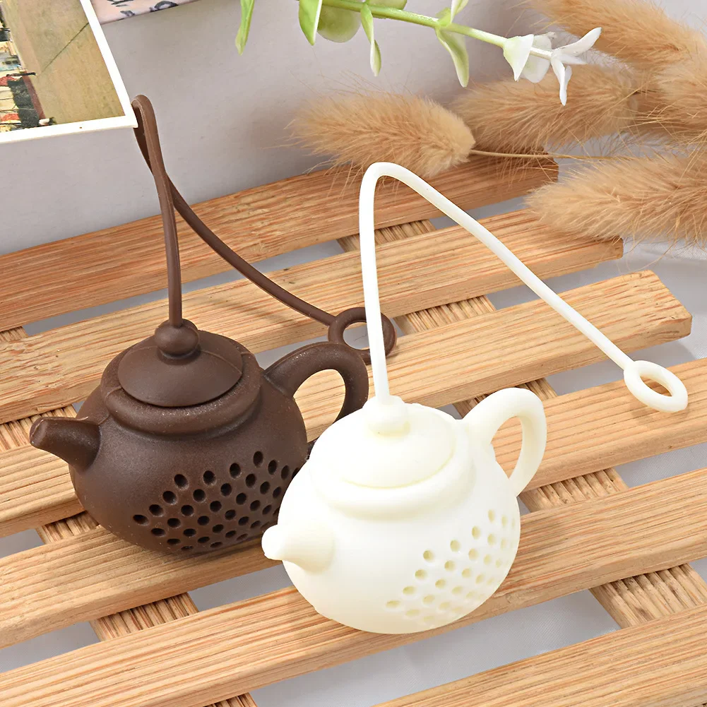 1pcSilicone Tea Leaf Strainer Teapot-shape Tea Bag Leaf Filter Creative Tea leaf StrainerTeapot Accessories Kitchen Tool Steeper