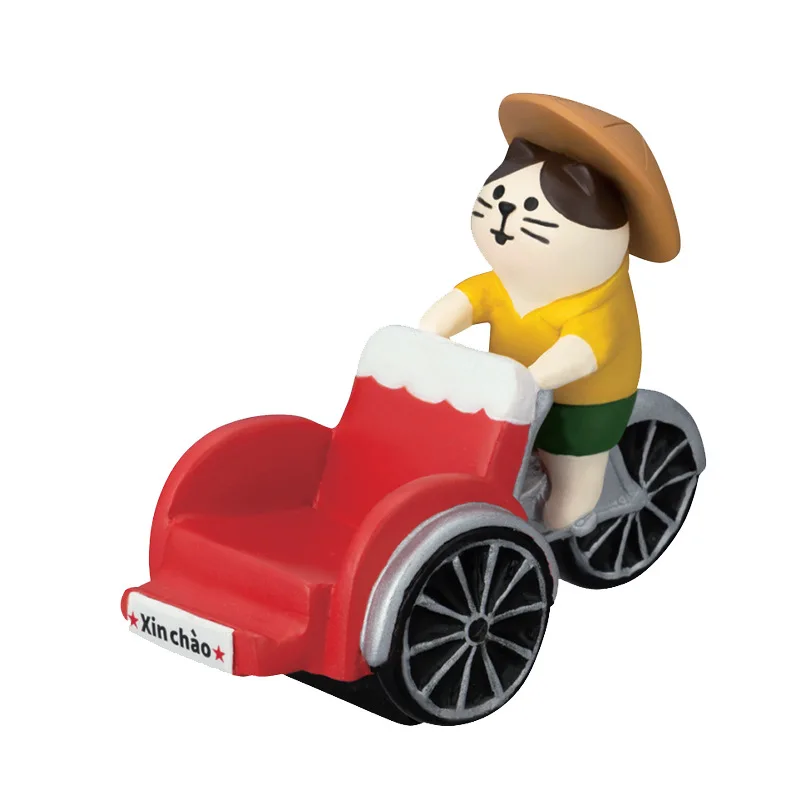 شخصيات حركة قطة ألعاب مصغرة ، أزياء إبداعية ، داخل السيارة ، زخرفة راتنج سطح المكتب ، إكسسوارات هدية ، سلسلة جزيرة صيفية
