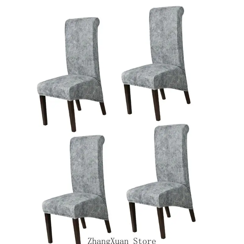 Matte PU-Schonbezüge für Esszimmerstühle mit werkzeugloser Stretchkonstruktion, 4 Stück, 3 x – Detail 7