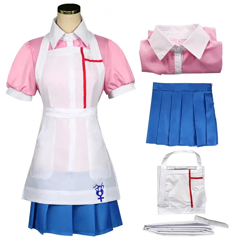 Kostum Cosplay Anime Danganronpa Mikan Tsumiki Kostum Cosplay Wanita Seragam Pakaian Pelaut Gaun Karnaval Halloween Dibuat Sesuai Pesanan