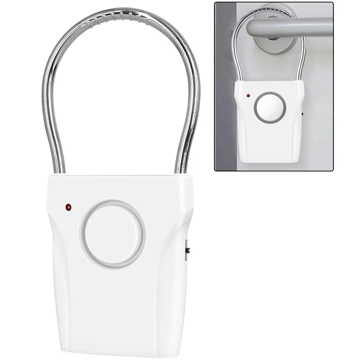 Door Handle Alarm 110dB Door Security Alarm with Adjustable Settings Alarm Equipment Battery Operated for Travel Hotel Security