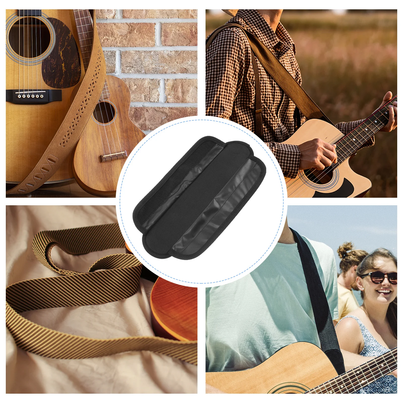 

Guitar Strap Pad Shoulder Accessories Bag Cushion Widen Canvas Fabric Backpack Straps for