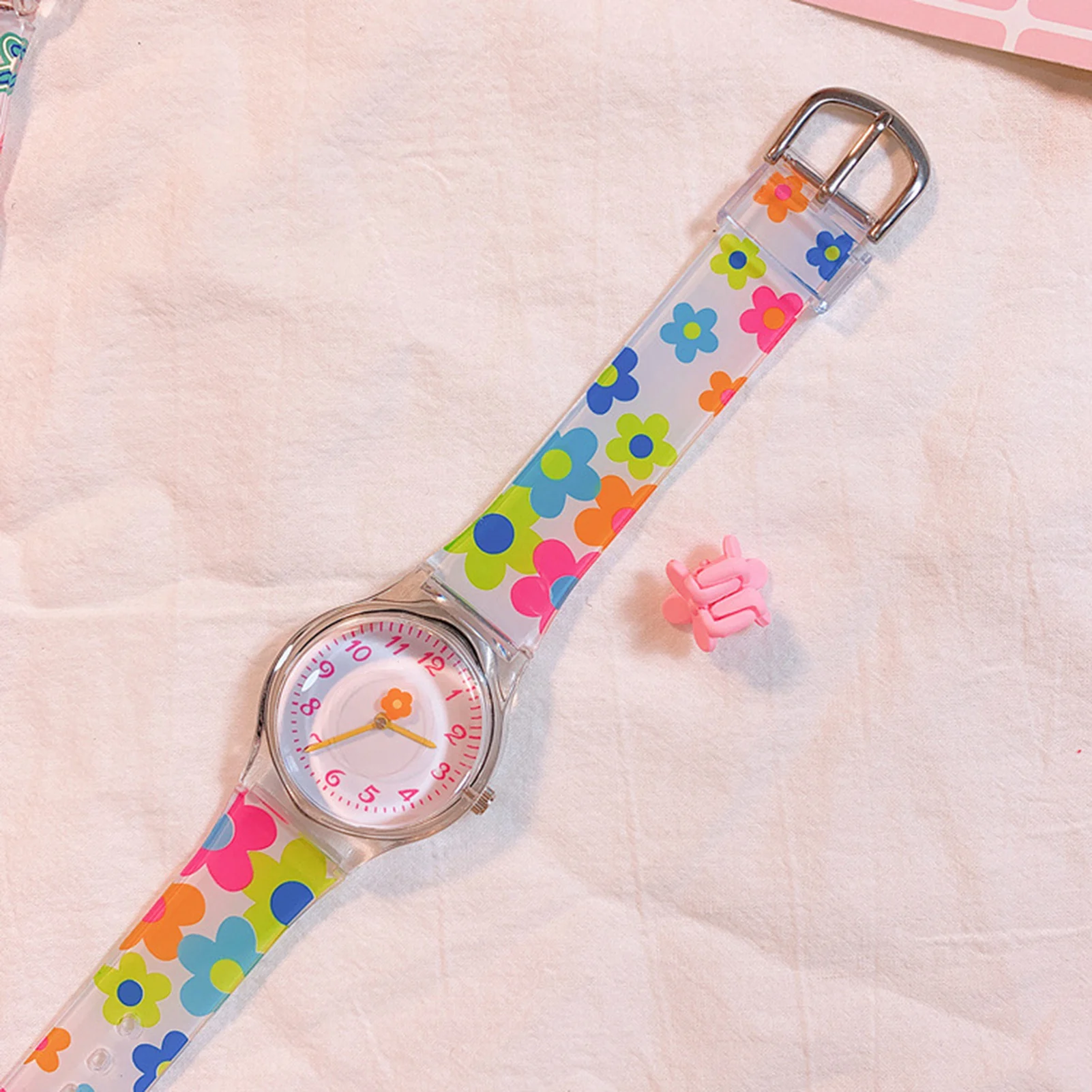 Kids Quartz Watch Flowers Design Analog Quartz Time Teacher Wrist Watch for Kids Toddle Teen Infants Students