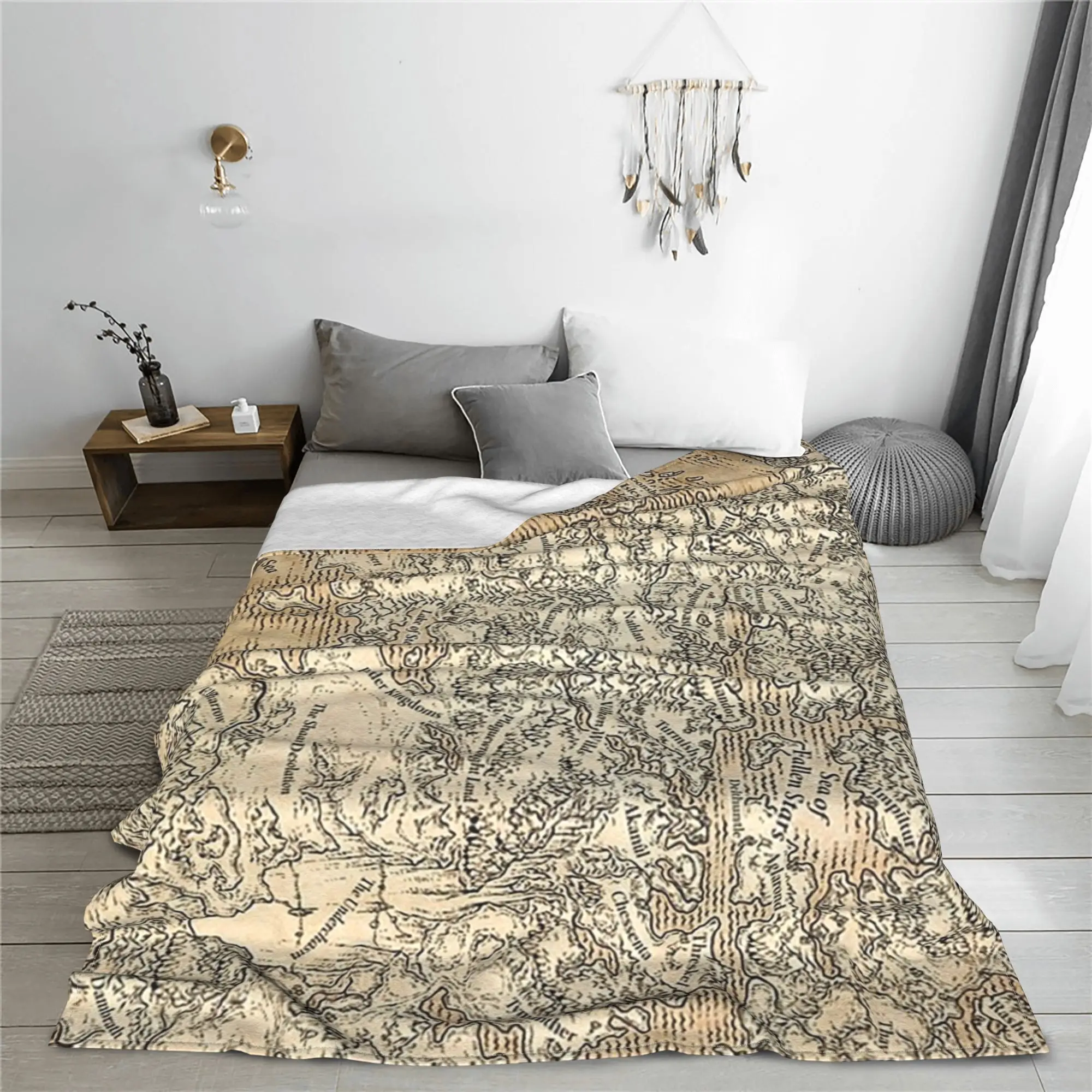 Annotated Map Of Faerun Blanket Lightweight Fleece Sofa Throw Blanket for Couch Bedding Office Throws Bedspread Quilt
