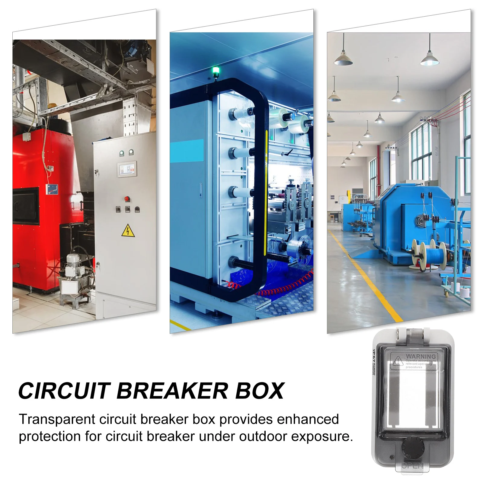 

Waterproof Circuit Breaker Box Transparent Cover Outdoor Electrical Protection Case 180 Degree Flip Top Durable Pc Power