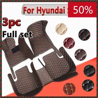 Compatible Leather Car Floor Mats For Hyundai Santa Fe DM NC 2013~2018 7 Seater Waterproof Pads Car Mat Carpet Tapetes Para Car